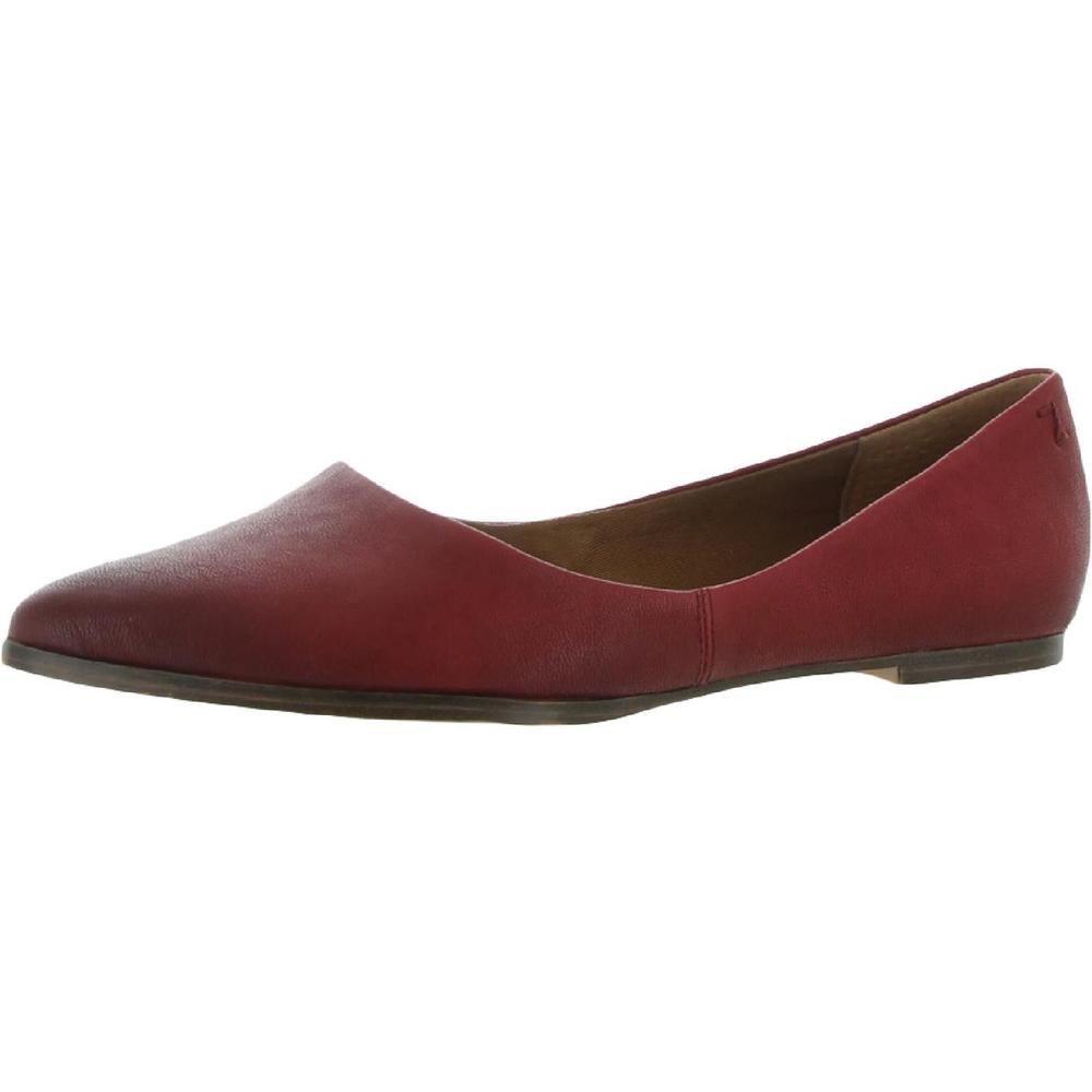 Zodiac Womens Hill Red Leather Slip On Pointed Toe Flats NWOB